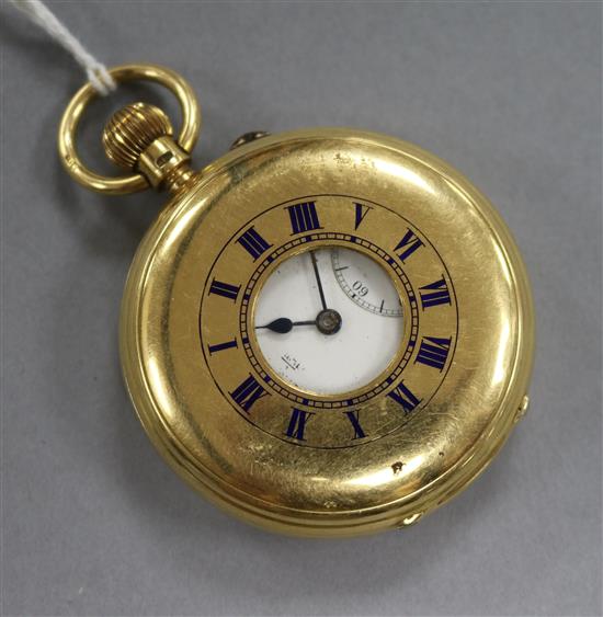 A George V Barraud and Lunds 18ct gold half hunter pocket watch with inscription relating to Leopold & Marie Rothschild.